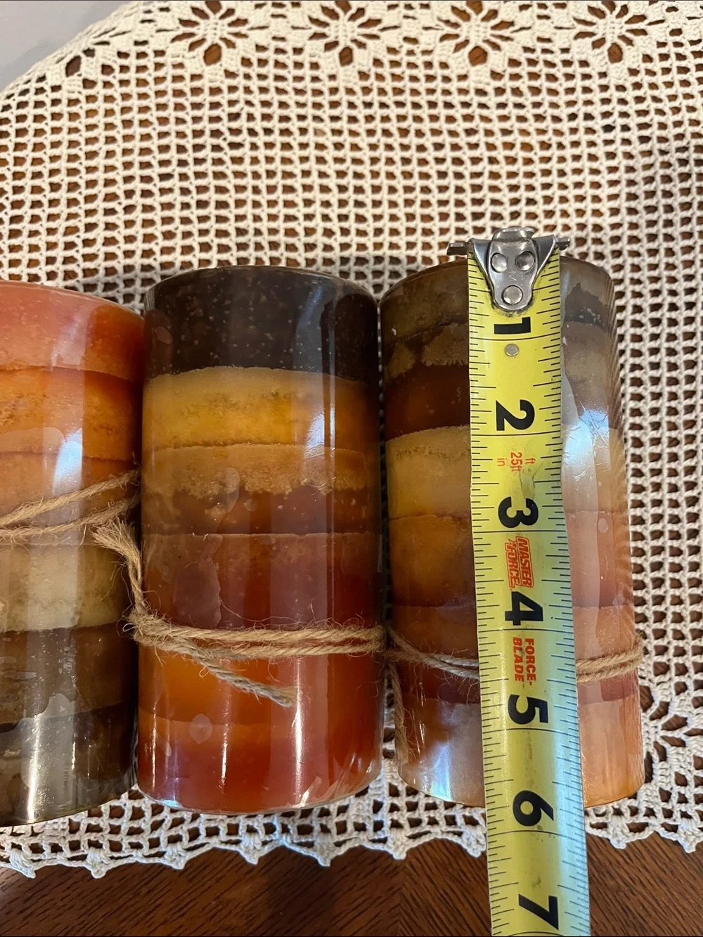 🆕 Set of 3 Decorative Scented Rustic Pillar Candles “Harmony” Multi Color Wax